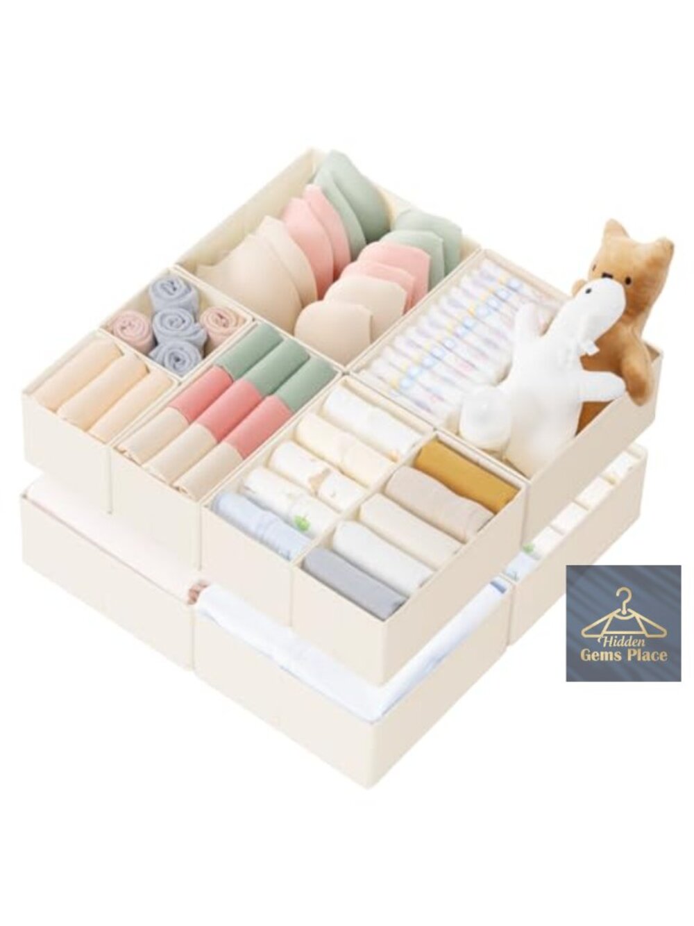 10 Pack Foldable Drawer Organizer Non-Woven Fabric Closet Storage Bins